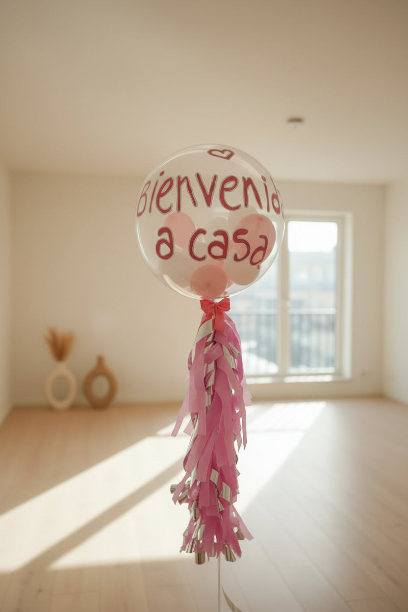 Globo Burbuja  de 40cm Personalizado con Frase a Elección