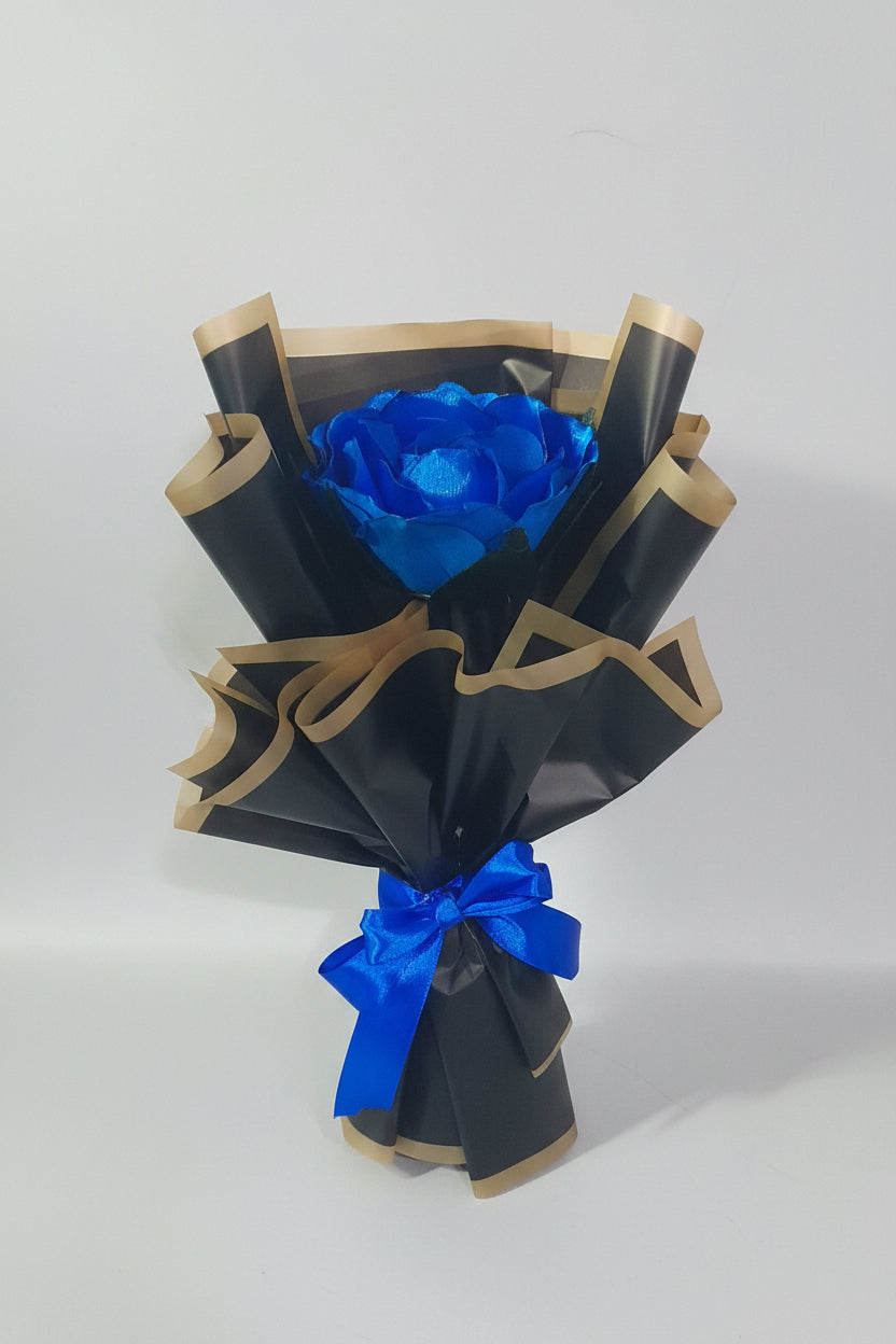 Ramo de 1 rosa eterna azul
