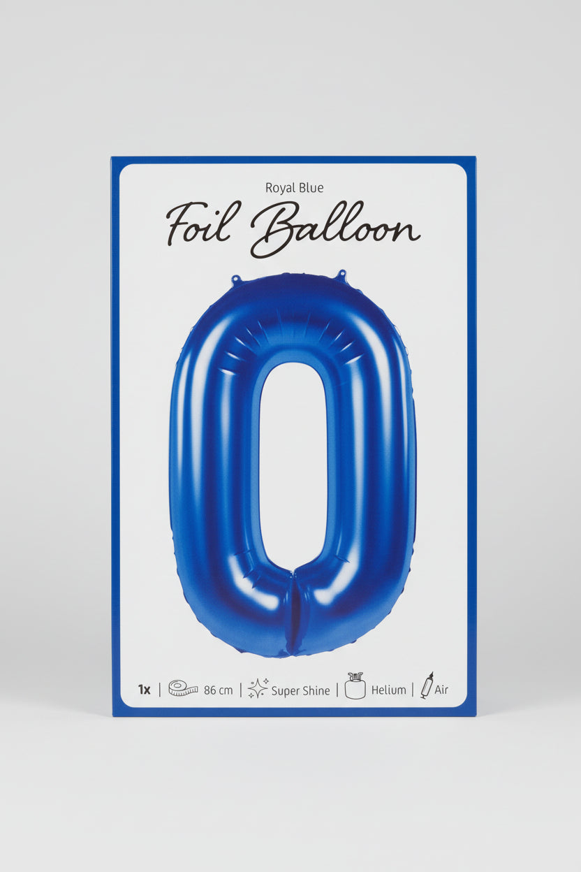 Globo número 0 azul de 86cm