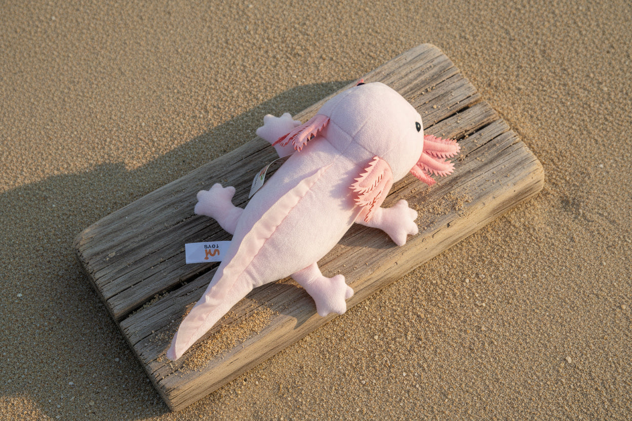 Peluche Axolote Rosa Suave de 30cm de largo