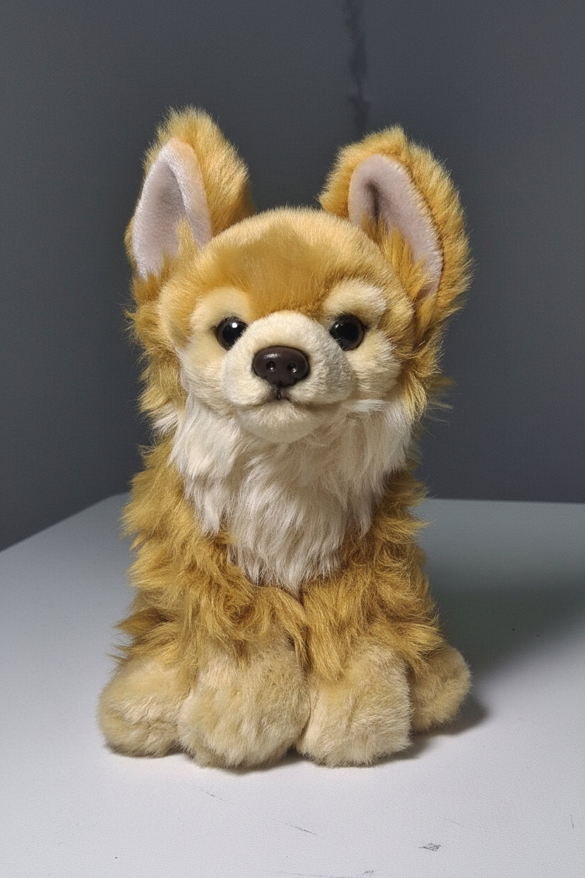 Peluche caniche de pelo largo de 18cm