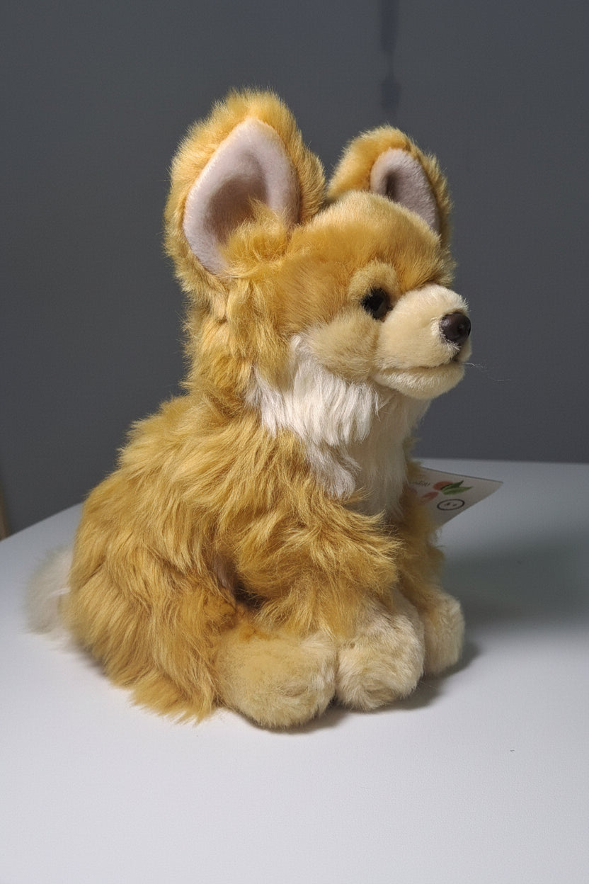 Peluche caniche de pelo largo de 18cm