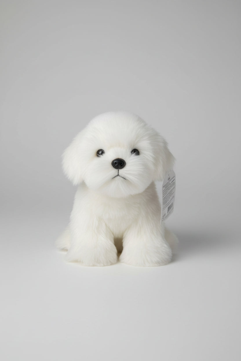 Peluche Perrito Blanco Esponjoso 20cm