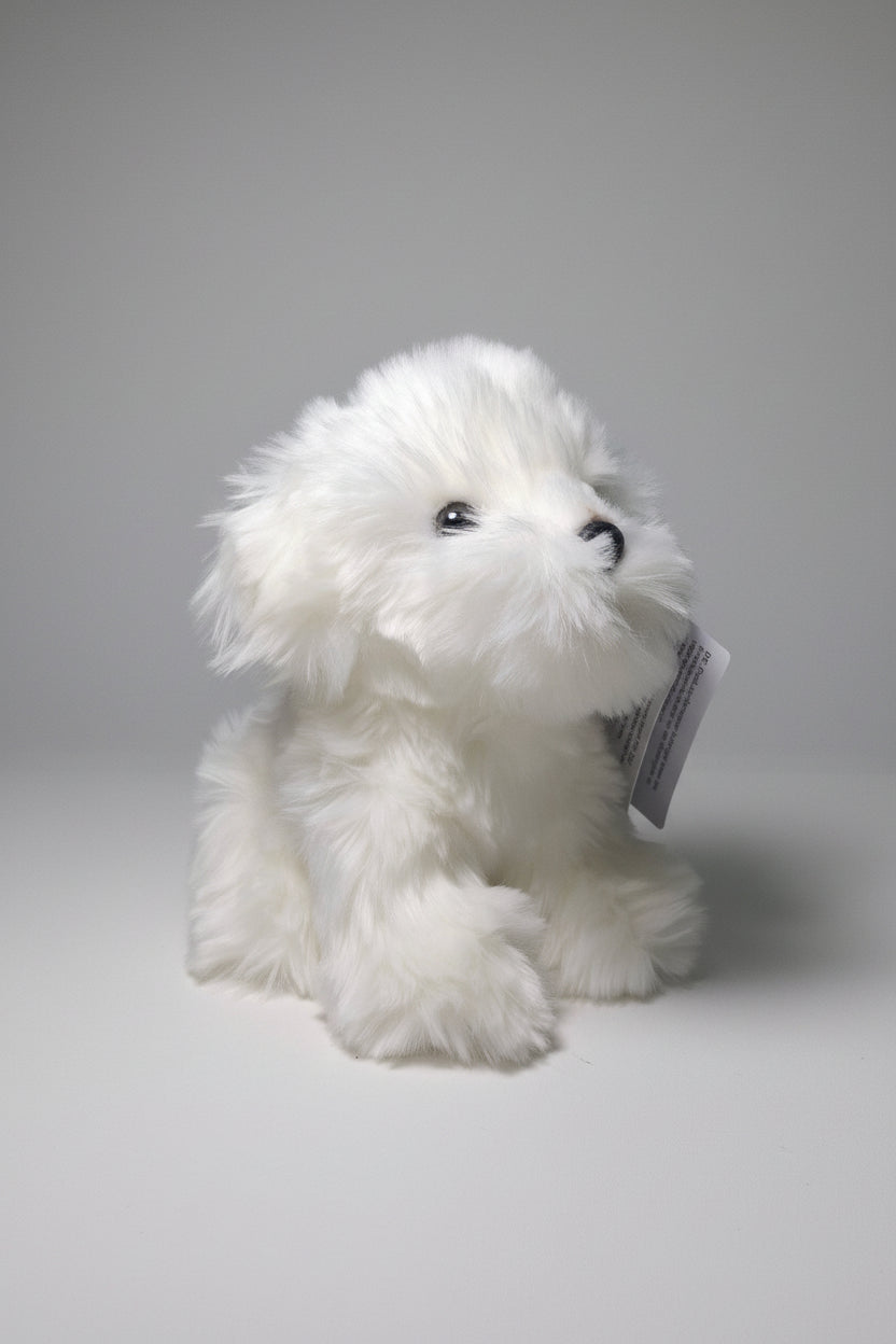 Peluche Perrito Blanco Esponjoso 20cm