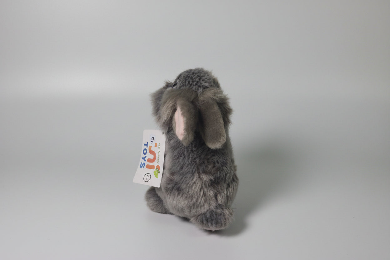 Peluche Conejito Gris Esponjoso de 15cm