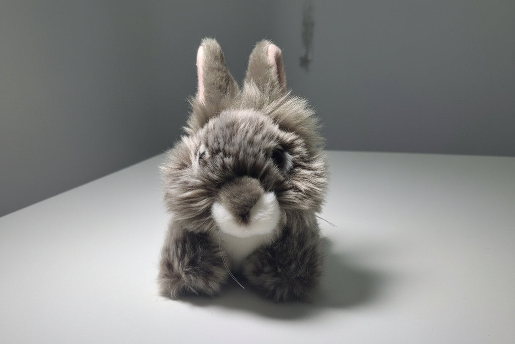 Peluche Conejito Gris Esponjoso de 15cm