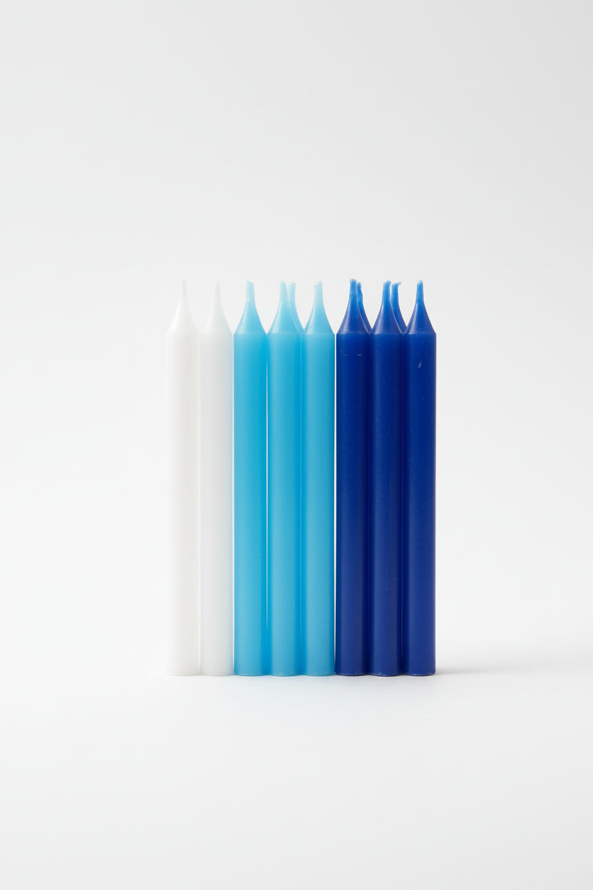 Set de Velas de Cumpleaños Azules Degradado - 10 Piezas