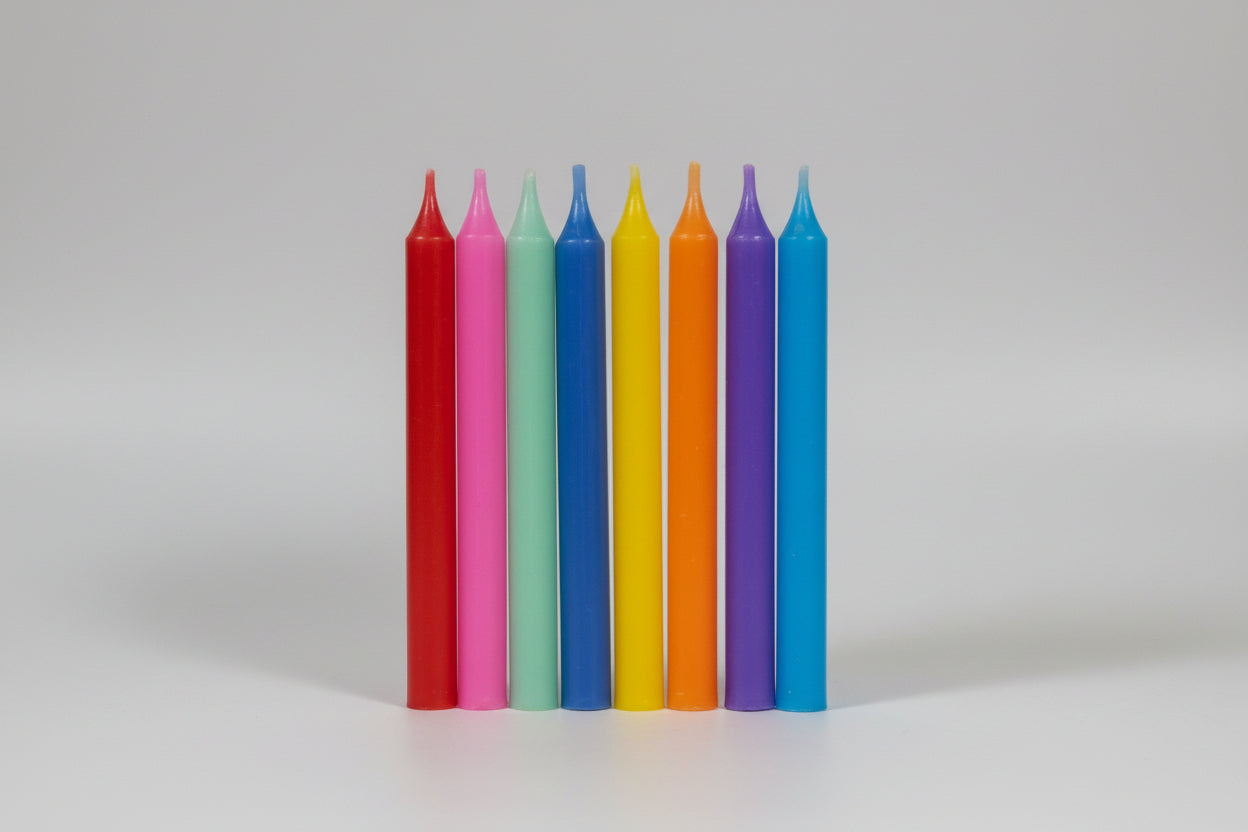 Set de Velas de Cumpleaños Arcoíris Multicolor - 16 piezas