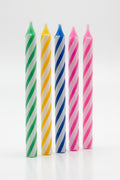 Set de Velas de Cumpleaños Rayas Multicolor - 10 Piezas