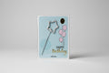 Bengala estrella plateada con tarjeta Happy Birthday