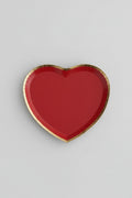 Plato con forma de corazón rojo x 8 unidades