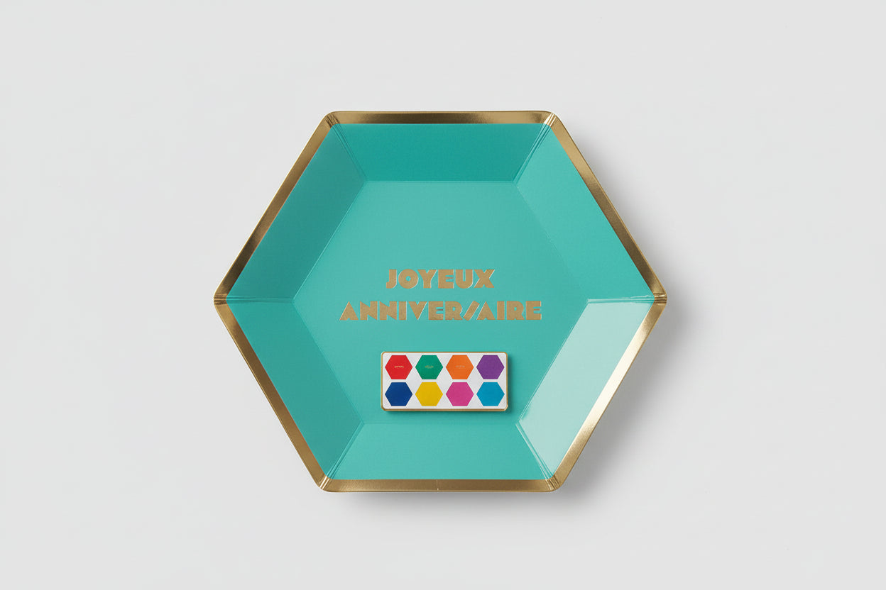 Pack de 8 Platos Hexagonales de Colores