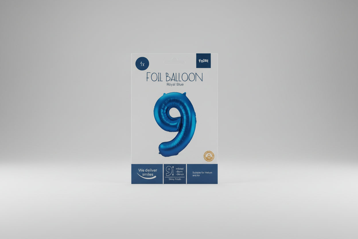 Globo Número 9 Azul x 86cm