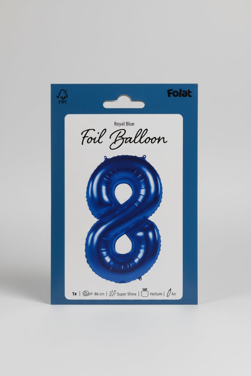 Globo Número 8 Azul x 86cm