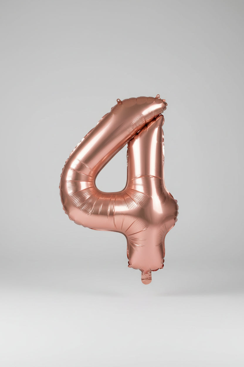 Globo número 4 oro rosa x 86cm