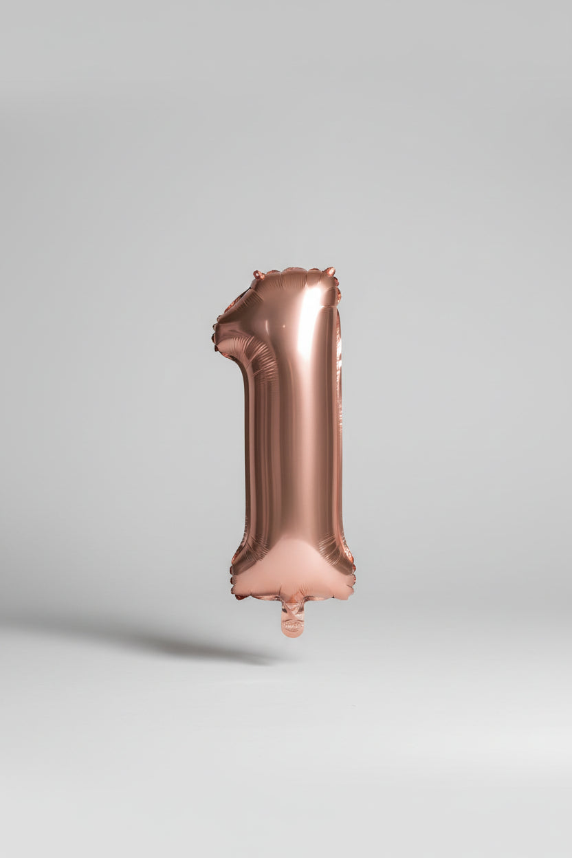 Globo número 1 oro rosa x 86cm