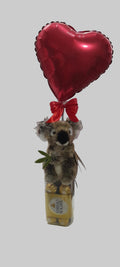 Set regalo peluche, globo corazon y caja de ferrero