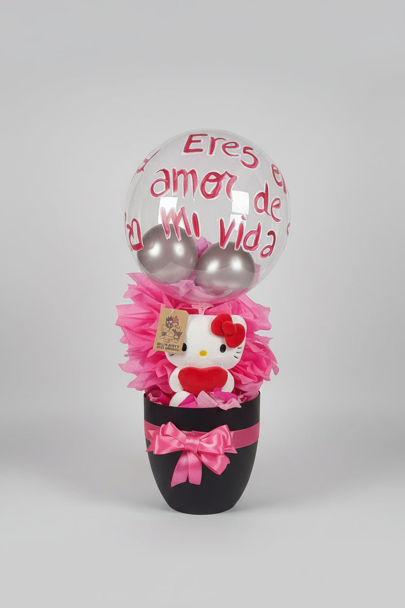 Arreglo globo amor de mi vida con hello kitty
