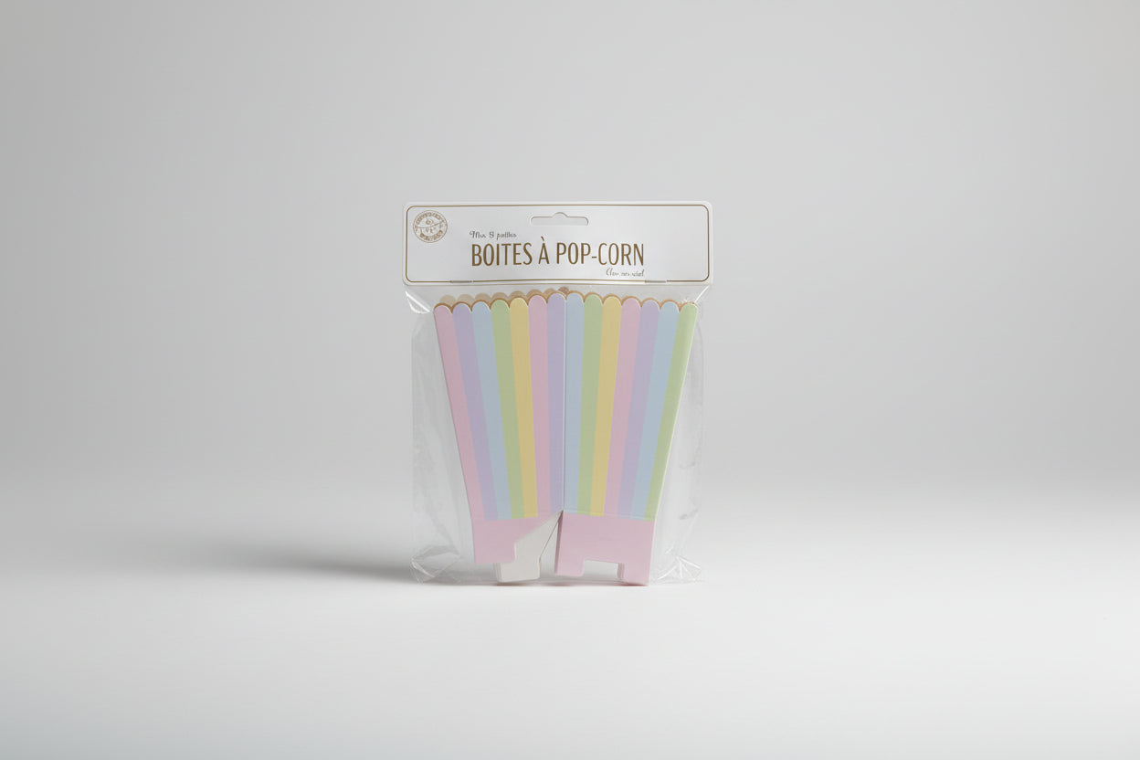 Cajas para palomitas en tono pastel x 8u