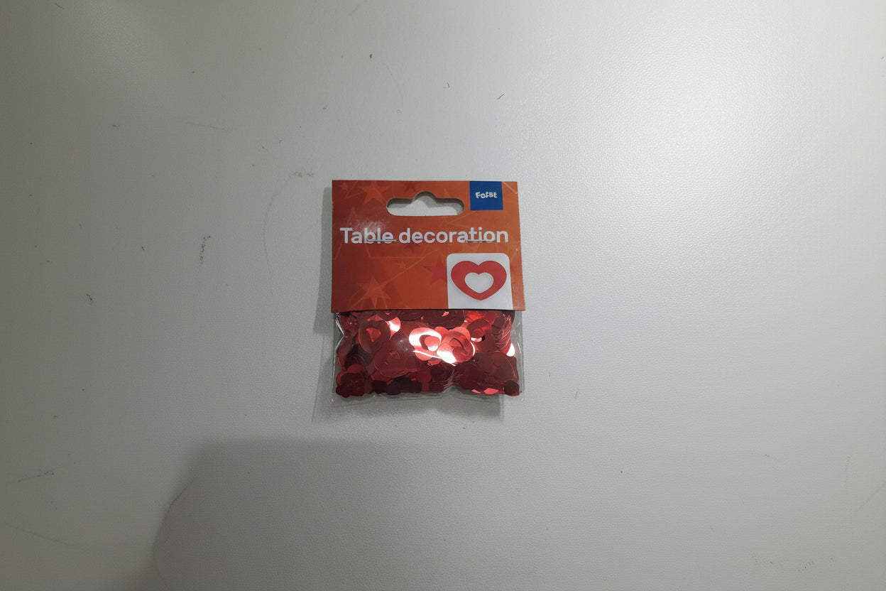 Confeti de Corazones Rojos Metálicos - Decoración Mesa