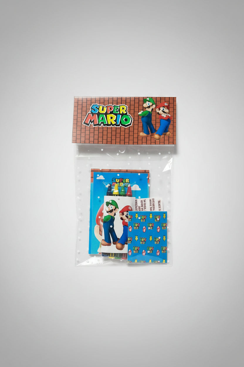 Souvenir juego de memoria, libro para pintar , crayones y golosina elige el personaje que quieras
