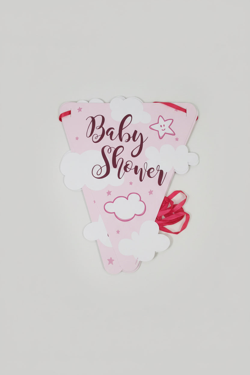 Banderin Hello World celeste o rosa