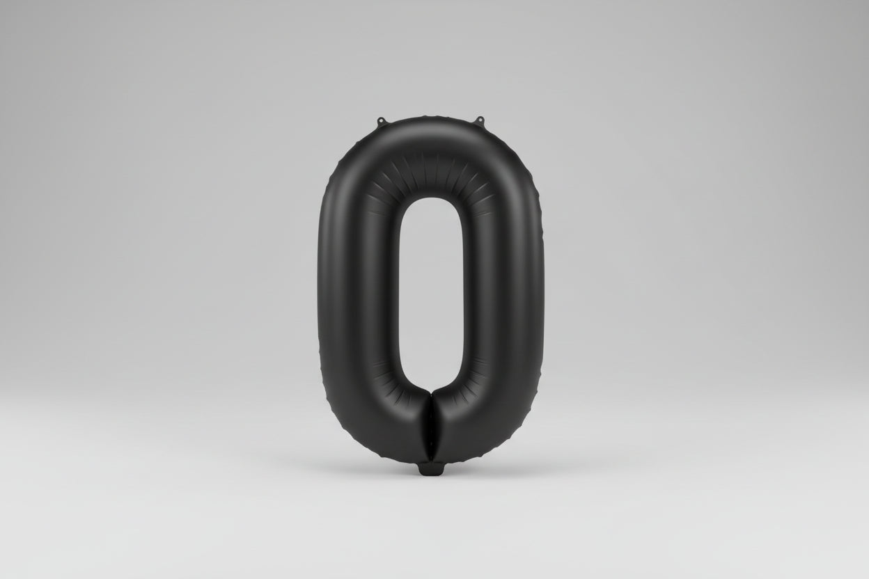 Globo Número 0 Negro x 86cm