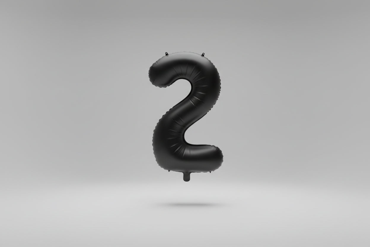 Globo Número 2 Negro x 86cm