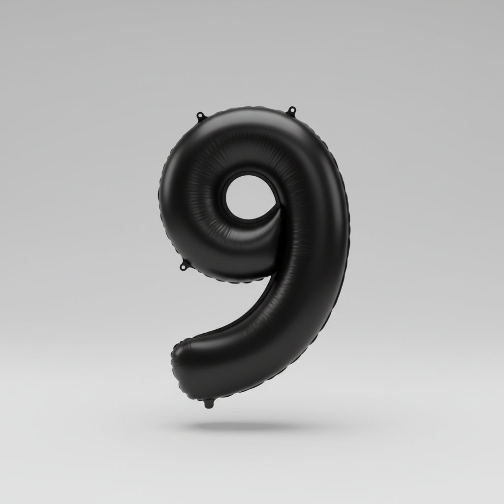 Globo Número 9 Negro x 86cm