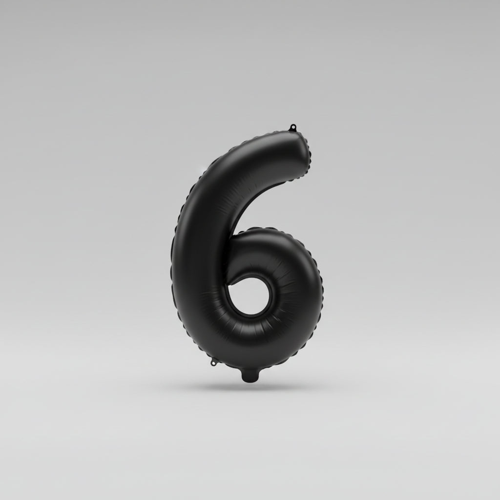 Globo Número 6 Negro x 86cm