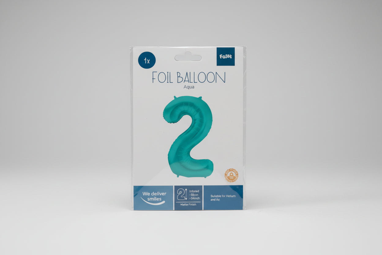 Globo Número 2 Turquesa x 86cm
