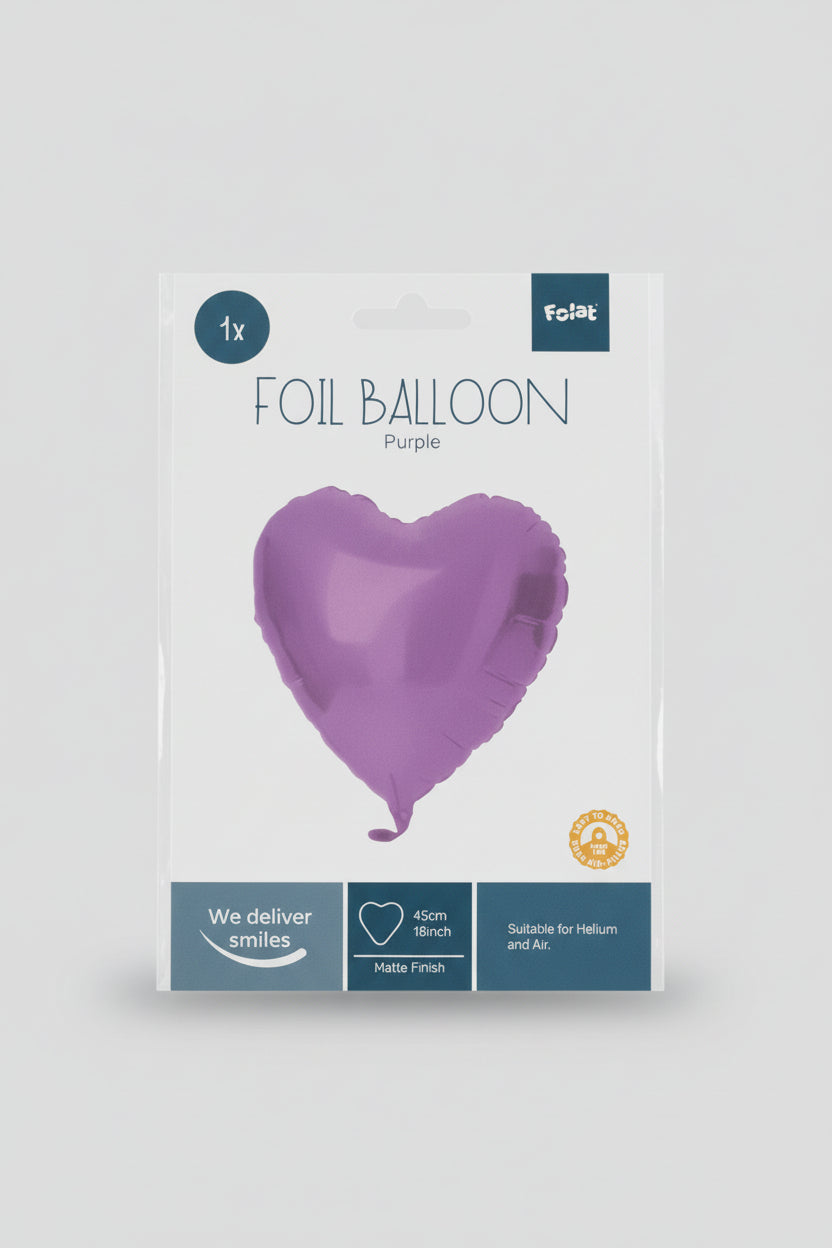 Globo Foil Corazón Púrpura Brillante