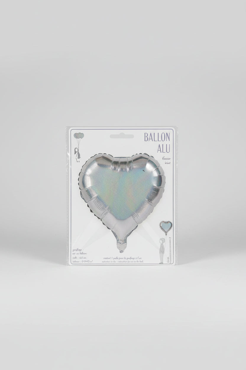 Globo Foil Corazón Holográfico Brillante x 60cm
