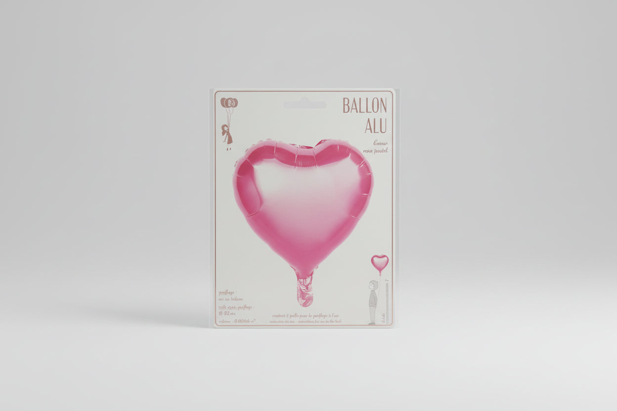 Globo Foil Corazón Rosa Brillante x 32cm