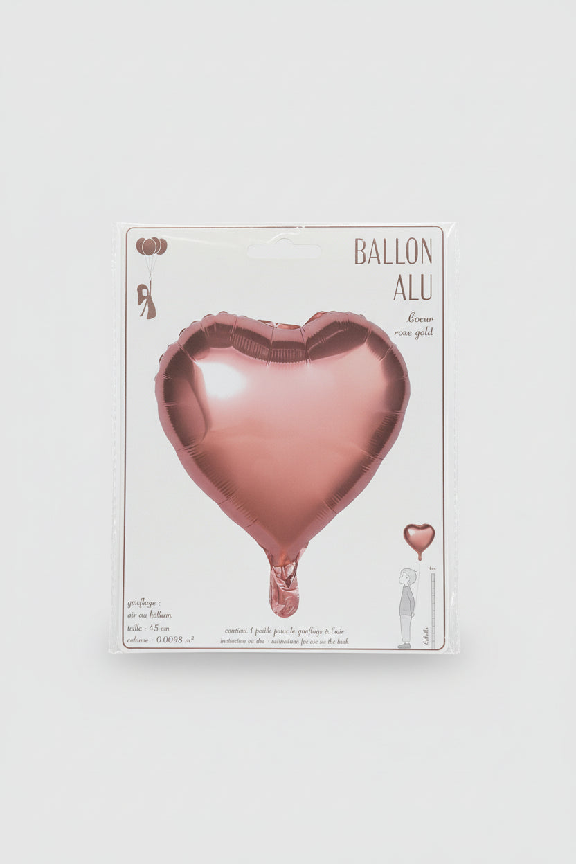 Globo Foil Corazón oro Rosa 45cm Brillante