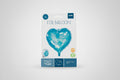 Globo Foil Corazón Celeste Transparente Holográfico 60cm Brillante