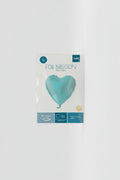Globo de foil en forma de corazón azul pastel mate de 45 cm
