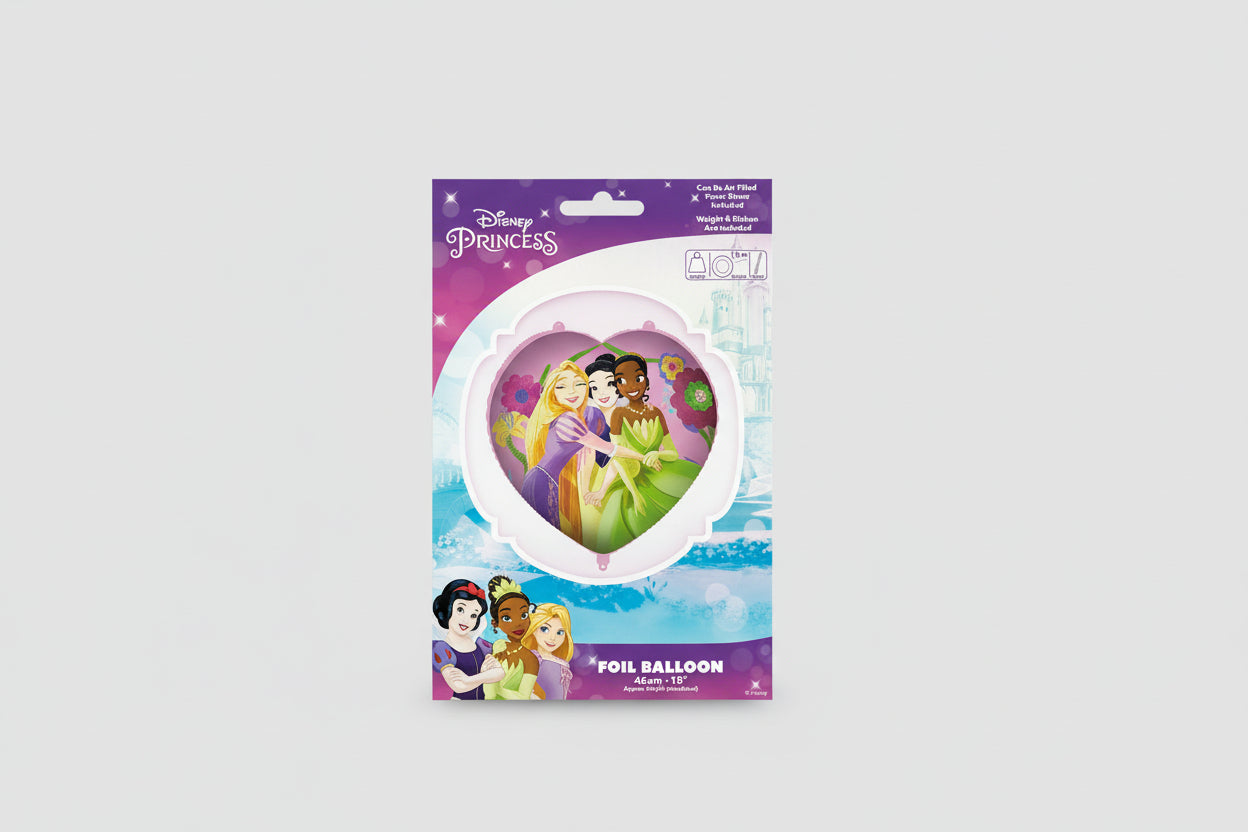 Globo de foil de Princesas Disney de 46 cm - Rapunzel, Tiana y Blancanieves