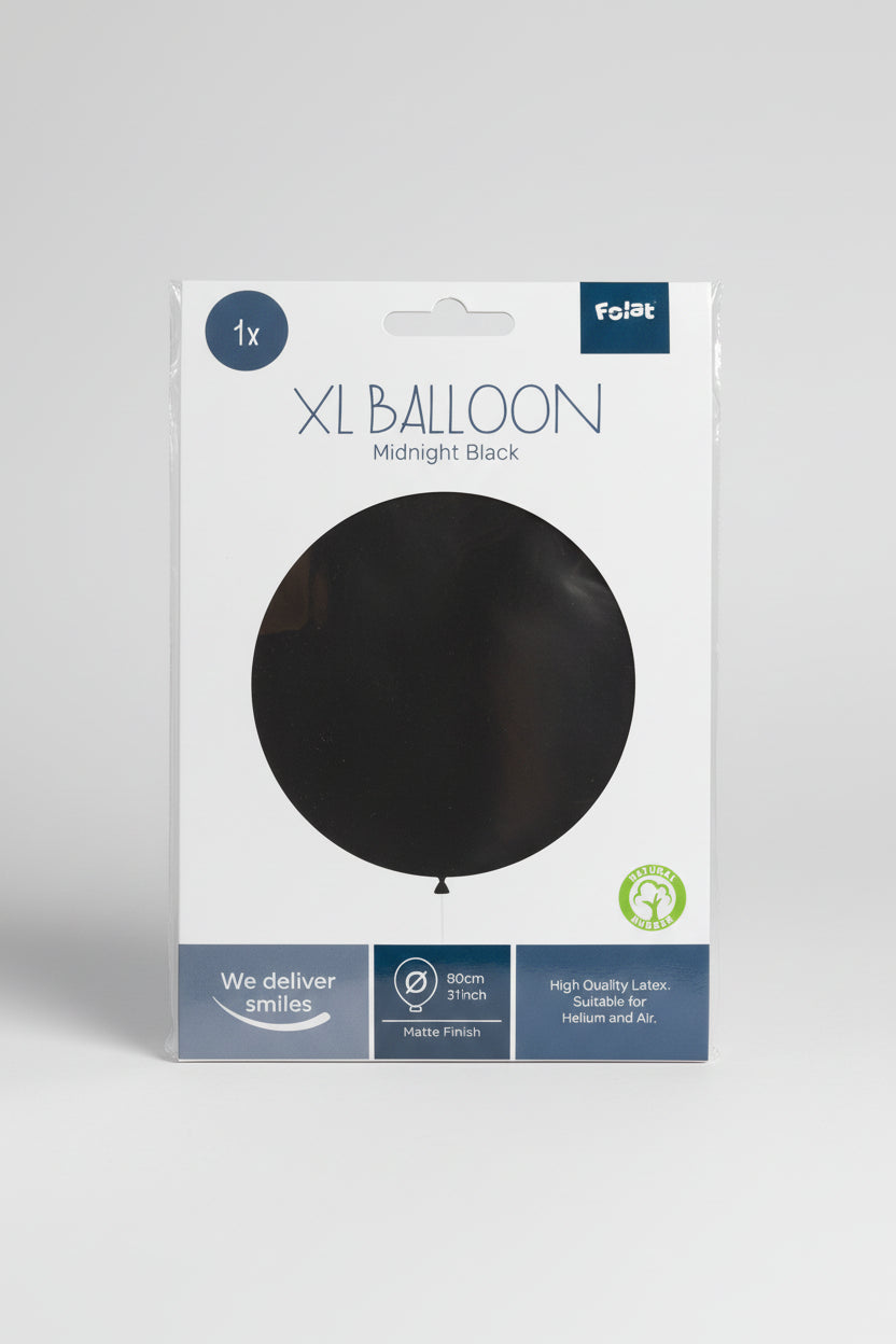 Globo Látex XL Negro 80cm - Midnight Black