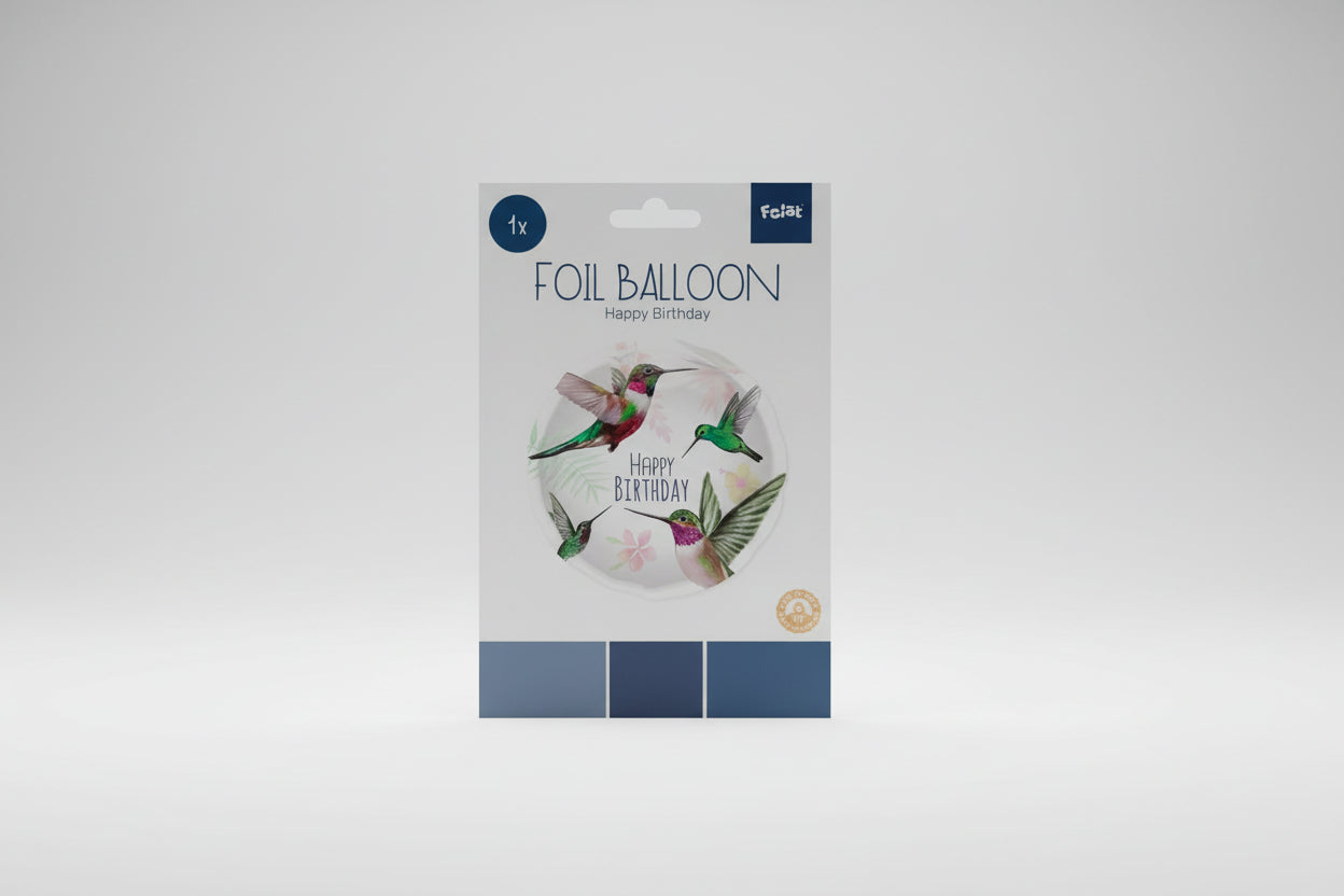 Globo Happy birthday colibries x 45cm