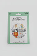 Globo de aluminio Happy birthday de animales