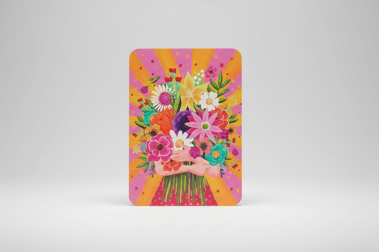 Tarjeta con ramo de flores