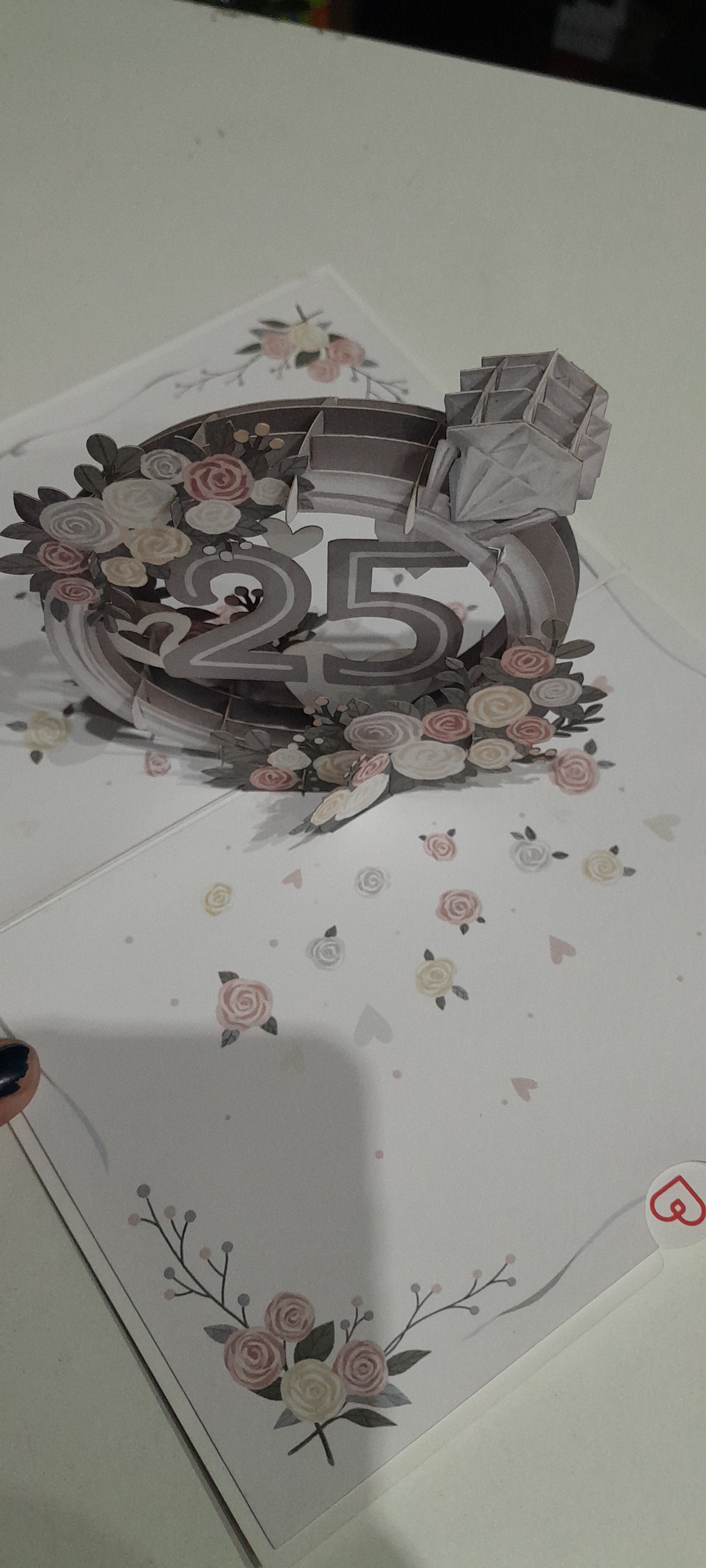 Tarjeta 3d pop up aniversario 25