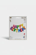 Globos con letras de Happy Birthday multicolor