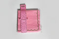 Servilleta Rosa con borde dorado ondulado x 16u